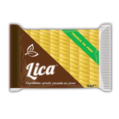 LICA-NAPOLITANE SPIRALE CU AROMA DE CACAO 104G, 18BUC/CUT