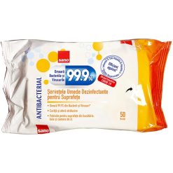 SANO 99.9% ANTIBACTERIAL WIPES(SERVETELE UMEDE) 50 BUC, 24BUC/BAX